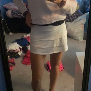 At Hera white ruffle skirt